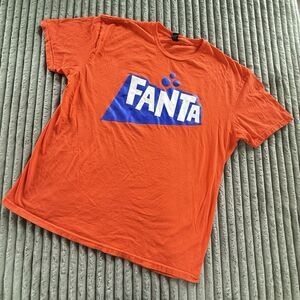 Orange Fanta Soda Pop Advertisement Men's XL Graphic Logo Tee Shirt